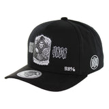 Black (Snap Closure Cotton/ Suede Visor)
